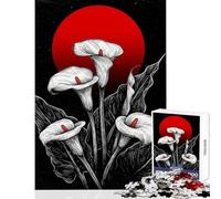 Rompecabezas para Adultos de 1000 Piezas: Calas bajo la Luna roja Juguete Educativo Regalo de Amigo Secreto Juego Imposible con póster a Juego y Hoja de Trivia (tamaño 50x75cm)