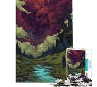 Rompecabezas para Adultos de 1000 Piezas Calavera en el Cielo diversión de Mal presagio para Disfrutar en casa Mejora la Memoria Juguetes de decoración para el hogar para Mayores de 14 años (38x52cm)