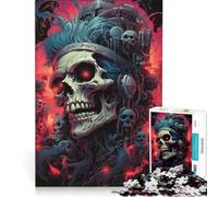 Rompecabezas para Adultos de 1000 Piezas, Calavera Maldita Punk, Juguete Educativo, para Pasar el Tiempo en casa, Regalo de cumpleaños, Regalos 50x75cm