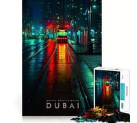 Rompecabezas para Adultos de 1000 Piezas,Calle de Dubái,Noche,Corte Impecable,Divertido Juego de concentración,Regalo de Juego Gratuito,Regalo de cumpleaños Divertido (50x75cm)