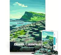 Rompecabezas para Adultos de 1000 Piezas Calzada del Gigante,Irlanda del Norte Ilustración Ajuste Juego de lógica y Habilidad Diversión Casual Regalo de cumpleaños (38x26cm)