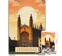 Rompecabezas para Adultos de 1000 Piezas Cambridge Family Fun & Game Night, antiestrés, Regalo para el Amigo Secreto, tamaño 38x26cm