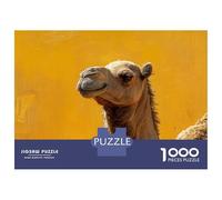 Rompecabezas para Adultos De 1000 Piezas Camel Portrait on Yellow Background Rompecabezas para Adultos Juego De Ingenio Difícil Oferta Difícil como Regalo para Toda La Familia 70x50cm/1000pcs