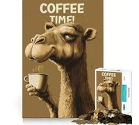 Rompecabezas para Adultos de 1000 Piezas Camello Astuto Hora del café Arte de Borde Exacto Juguete de Habilidad Creativa Juego de Tiempo Acogedor Pieza de Arte navideña (38x26cm)