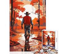 Rompecabezas para Adultos de 1000 Piezas Caminando por un pantano Juguete Educativo Gran Regalo para Juegos Juego Imposible Mejora el Amor Entre Parejas Tamaño 38x26cm