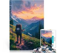 Rompecabezas para Adultos de 1000 Piezas Caminante al Atardecer Competición de Velocidad de Manos Decoración 38x26cm