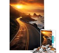 Rompecabezas para Adultos de 1000 Piezas Camino costero al Amanecer Juego de ingenio Juguete Intelectual Gran Regalo para quienes Buscan Juegos Que mejoren la Memoria (Tamaño 38x52cm)