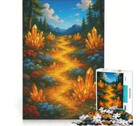 Rompecabezas para Adultos de 1000 Piezas: Camino de Cristal a través de un Paisaje Forestal, Juguetes para armar, interacción Entre Padres e Hijos, cumpleaños y Navidad 38x26cm