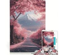Rompecabezas para Adultos de 1000 Piezas: Camino de Japón y cerezos en Flor Juegos relajantes, desafío difícil, Regalos para Amigos y Familiares 38x26cm