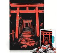 Rompecabezas para Adultos de 1000 Piezas Camino de la Puerta Torii Roja Juego Educativo Difícil cumpleaños y Navidad 38x26cm