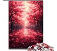 Rompecabezas para Adultos de 1000 Piezas, Camino de los Cerezos en Flor, Juguetes educativos para el Aprendizaje, Juegos Familiares, Ideal para Decorar el Escritorio (tamaño 50x75cm)
