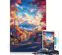 Rompecabezas para Adultos de 1000 Piezas Camino de otoño al Monte Fuji Decoración de Ajuste Limpio Juego para ejercitar la Mente Tiempo de Juego Acogedor Regalo de cumpleaños (38x26cm)