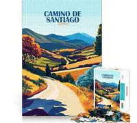 Rompecabezas para Adultos de 1000 Piezas Camino de Santiago,España,Paisaje artístico,Arte de Bordes precisos,Juguete Creativo,Juego para Pasar un rato Agradable,Pieza de Arte navideña (50x75cm)