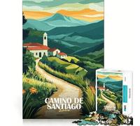 Rompecabezas para Adultos de 1000 Piezas,Camino de Santiago,España,Paisaje artístico,Corte Premium,diversión lógica,Juguete Divertido,Tiempo de Juego fácil,Arte de Pared navideño (38x52cm)