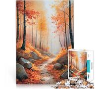 Rompecabezas para Adultos de 1000 Piezas Camino del Bosque otoñal Juegos educativos Decoración del hogar Mejorar el Amor Entre Parejas 38x52cm