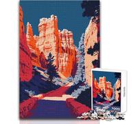 Rompecabezas para Adultos de 1000 Piezas, Camino del Cañón Bryce, ilustración de Arte Minimalista, Juego Educativo, Regalo de cumpleaños, Regalo de Amigo Secreto, tamaño 38x26cm