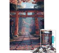 Rompecabezas para Adultos de 1000 Piezas Camino del Santuario japonés Puerta Torii Fuji Japón Rompecabezas para Adolescentes Juego Familiar Divertido y Original Regalo de cumpleaños único (50x75cm)