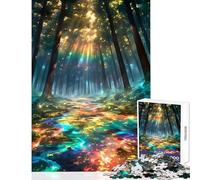 Rompecabezas para Adultos de 1000 Piezas Camino mágico del Bosque Juguetes antiestrés Regalos de Amigo Secreto Juego práctico Lista de Deseos con Papá Noel tamaño 38x52cm