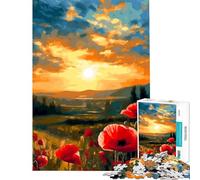 Rompecabezas para Adultos de 1000 Piezas Campo de Amapolas Juego Educativo desafío Juguete Juegos relajantes Actividades Familiares Regalo de cumpleaños (tamaño 38x26cm)