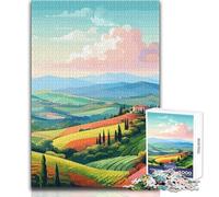 Rompecabezas para Adultos de 1000 Piezas, Campos Coloridos, Arte Italiano, Hermoso diseño, Juego, decoración Perfecta, Regalo de cumpleaños, tamaño 50x75cm