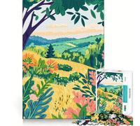 Rompecabezas para Adultos de 1000 Piezas,Campos de Verano de Connecticut,Arte Minimalista,Corte Premium,Juego de Habilidad Mental,diversión sin Preocupaciones,Arte de Pared navideño (38x52cm)