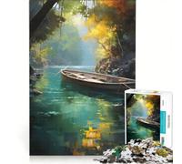 Rompecabezas para Adultos de 1000 Piezas Canción de Cuna acuática pequeños Barcos Juegos relajantes Interesante para Reducir el estrés colección de Artistas Bellas Artes 50x75cm