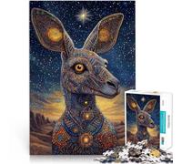 Rompecabezas para Adultos de 1000 Piezas Canguro de Colores Hecho de Madera para Mayores de 14 años Juego práctico Juego de Navidad Regalos para Mujeres tamaño：50x75cm