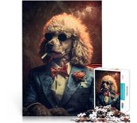 Rompecabezas para Adultos de 1000 Piezas caniche Elegante Juego desafiante y Juego Familiar Colección de Artistas, Bellas Artes 52x38cm