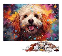 Rompecabezas para Adultos de 1000 Piezas caniche psicodélico Colorido Incluye póster a Juego y Hoja de Trivia 1000 Piezas (75 x 50 cm)