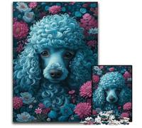 Rompecabezas para Adultos de 1000 Piezas: Caniches Entre Flores. Rompecabezas para Adultos. Juego Interactivo Familiar. Apto para Mayores de 14 años. 26x38cm/10,23x14,96 Pulgadas.