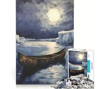 Rompecabezas para Adultos de 1000 Piezas: Canoa flotando en el Agua, Juego de ingenio, Actividades Divertidas para Hacer en casa, Lista de Deseos con Papá Noel, 50x75cm