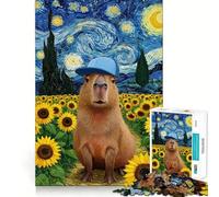 Rompecabezas para Adultos de 1000 Piezas Capibara al Estilo de La Noche Estrellada de Bordes precisos Juguete Creativo para desarrollar la Habilidad Juego para Pasar un rato Agradable Pieza de