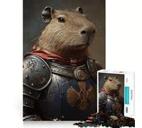 Rompecabezas para Adultos de 1000 Piezas Capibara,Caballero,Armadura de fantasía,Animal,Arte de Corte preciso,Juego cognitivo,Juguete,Tiempo de Juego Relajante,Arte de Pared navideño (38x26cm)