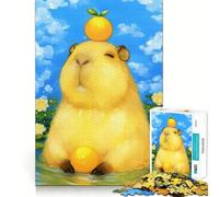 Rompecabezas para Adultos de 1000 Piezas Capibara con Fruta Naranja,diseño de Bordes precisos,Ideal para estimular la Mente,Jugar en Silencio y como Juego de cumpleaños (38x26cm)