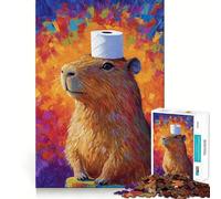 Rompecabezas para Adultos de 1000 Piezas Capibara con Rollo de Papel higiénico Juego de lógica con Piezas de Ajuste preciso Divertido y Acogedor Regalo Ideal para cumpleaños (38x52cm)