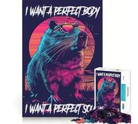 Rompecabezas para Adultos de 1000 Piezas Capibara,Cuerpo, Meme,Arte de Bordes Exactos,Juguete Creativo,Juego para Pasar un rato Agradable,Pieza de Arte navideña (50x75cm)