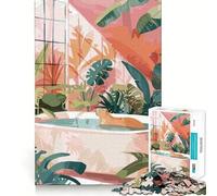 Rompecabezas para Adultos de 1000 Piezas Capibara en bañera con Plantas Tropicales Juego de Ajuste preciso Juguete Inteligente para ejercitar la Mente Tiempo Libre Regalo de cumpleaños (38x26cm)