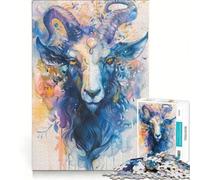 Rompecabezas para Adultos de 1000 Piezas, Capricornio en Acuarelas, decoración de Pared, Ideal para Pasar el Tiempo en casa, Hermoso diseño, 38x52cm
