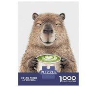 Rompecabezas para Adultos De 1000 Piezas Capybara Enjoying Matcha Latte Rompecabezas para Adultos Juegos Relajantes Alivia El Estrés Ayuda A Ejercitar El Cerebro 70x50cm/1000pcs