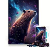 Rompecabezas para Adultos de 1000 Piezas Capybara Galaxy Capibara Premium Cut Fun Logic Fun Toy Easy Time Play Christmas Wall Art (38x52cm)