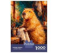 Rompecabezas para Adultos De 1000 Piezas Capybara in An Artists Studio Rompecabezas para Adultos Juego De Ingenio Patrón De Ensamblaje Regalos para Amigos Y Familiares 38x26cm/1000pcs