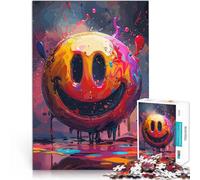 Rompecabezas para Adultos de 1000 Piezas Cara Loca con Sonrisa Colorida Montaje de Patrones Decoración hogar 75x50cm