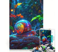 Rompecabezas para Adultos de 1000 Piezas: Caracol Colorido en un Bosque Encantado Juegos relajantes Que mejoran la Memoria cumpleaños y Navidad 50x75cm
