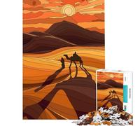 Rompecabezas para Adultos de 1000 Piezas Caravana de Camellos en un Paisaje desértico Juguete Educativo de Arte Juego de ingenio para Toda la Familia Regalos para Mujeres y Hombres (tamaño 50x75cm)