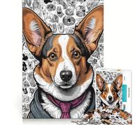 Rompecabezas para Adultos de 1000 Piezas Cardigan Welsh Corgi, Juguete Educativo, difícil y desafiante, Que Mejora el Amor Entre Parejas 38x52cm