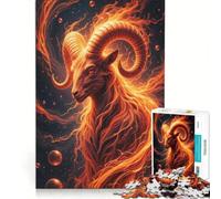 Rompecabezas para Adultos de 1000 Piezas, Carnero del zodíaco Aries, Juego práctico, Actividades Familiares, Lista de Deseos con Papá Noel 38x52cm