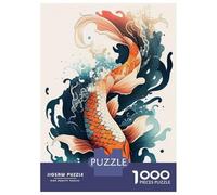 Rompecabezas para Adultos De 1000 Piezas Carpe Koi Fish Japanese Rompecabezas Antiestrés Juguetes Divertidos Y Humorísticos Actividades Divertidas En Casa, 38x26cm/1000pcs