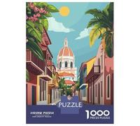 Rompecabezas para Adultos De 1000 Piezas Cartagena, Colombia Street Scene Rompecabezas para Adultos Juguetes Antiestrés Difícil Difícil Cumpleaños Y Navidad 70x50cm/1000pcs