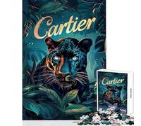 Rompecabezas para Adultos de 1000 Piezas Cartier Panther Majesty Juguetes antiestrés Grandes Regalos y Juguetes Juegos relajantes Entrena tu Cerebro y Tus Manos tamaño 50x75cm
