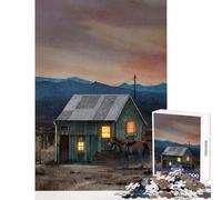 Rompecabezas para Adultos de 1000 Piezas Casas Solitarias Juego Educativo Ideal para Parejas Juguetes antiestrés Entrena tu Cerebro y Tus Manos (38x52cm)